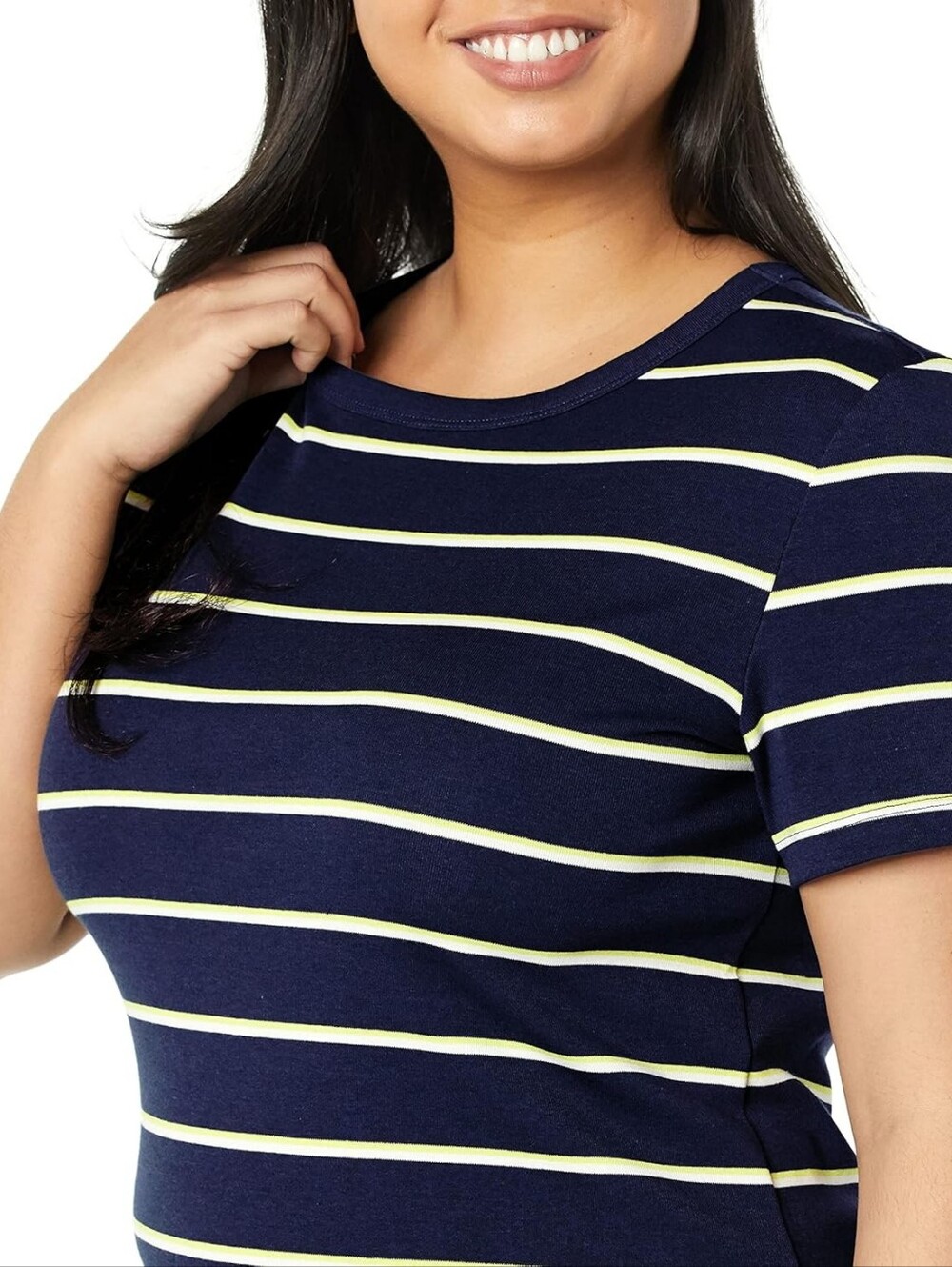 Amazon Essentials Women's Slim-Fit Striped Short-Sleeve Crewneck T-Shirt Size 1X